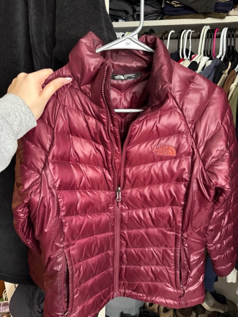The North Face Women's Burgundy Packable Puffer Jacket